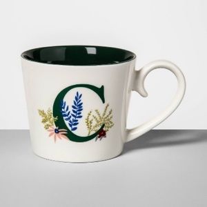 16oz Stoneware Monogram Mug Cream C - Opalhouse